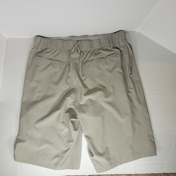 Gray and Tan Flat Front Shorts with Relaxed Fit - Picture 5 of 5